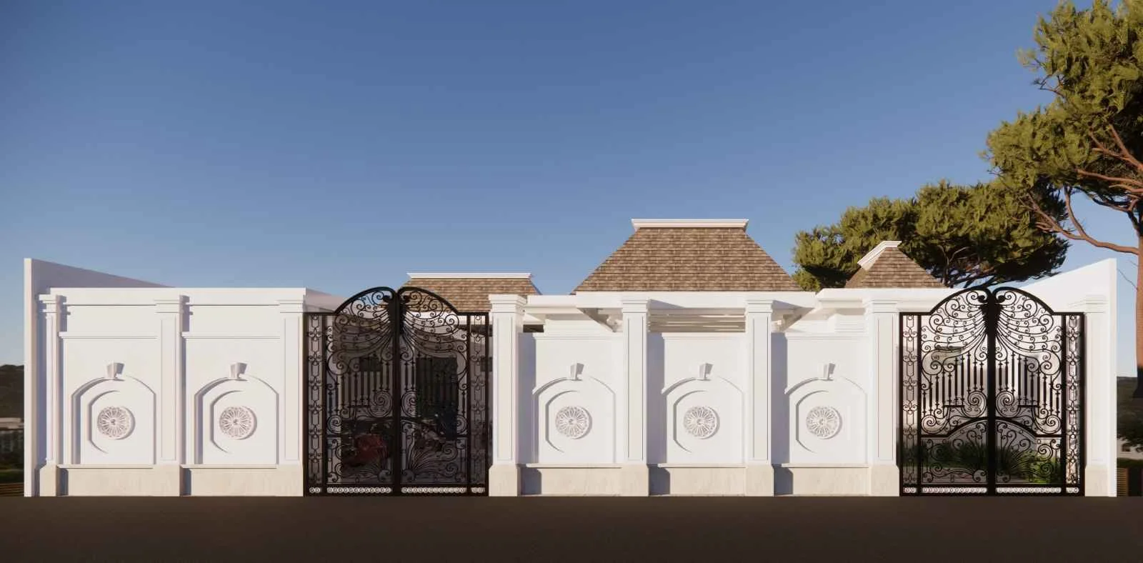 Fasad Megah Villa Kontemporer 2 Lantai